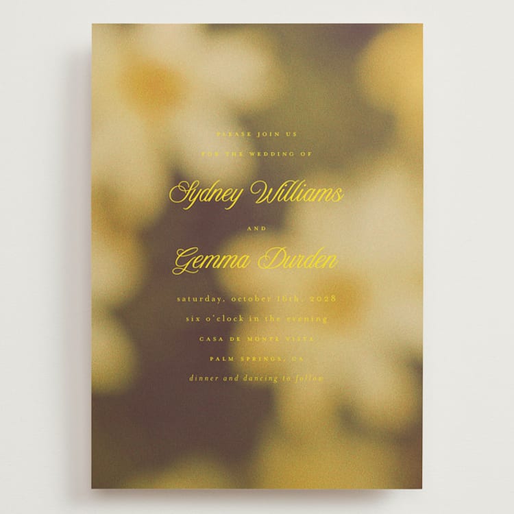 "Bloom" - Wedding Invitations in Island Citrus by Morgan Kendall - Front
