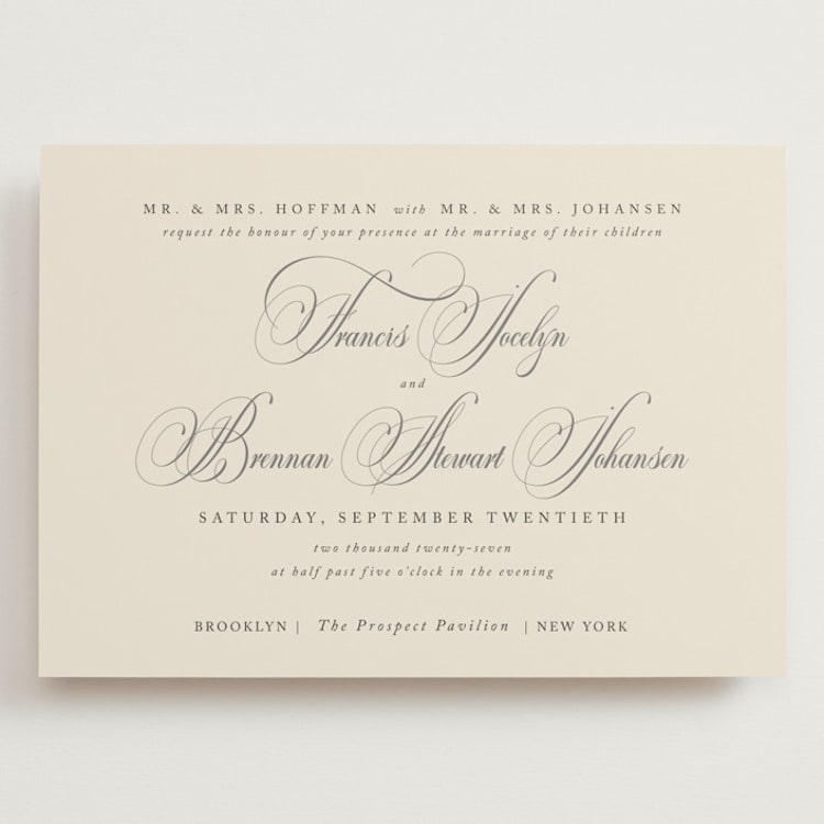 "Wonderful Tonight" - Wedding Invitations in Oreo Creme by Design Lotus - Front