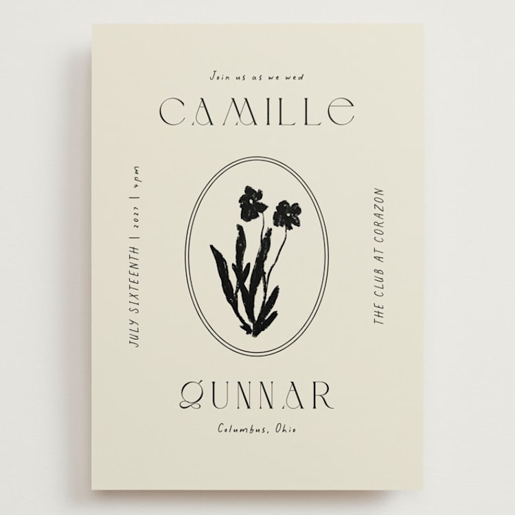"la graine" - Wedding Invitations in Onyx by Alaina Cherup - Front