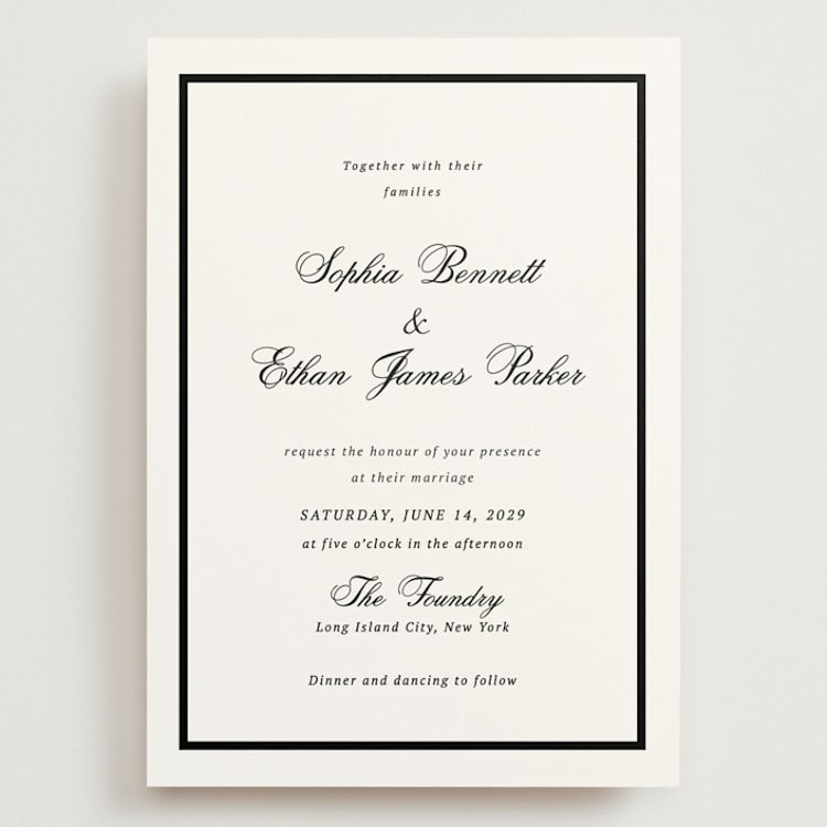 "Chic Union" - Wedding Invitations in Mystic Raven by Cass Loh - Front