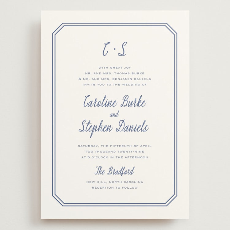 "Deluxe" - Wedding Invitations in Blueberry by Carolyn MacLaren - Front