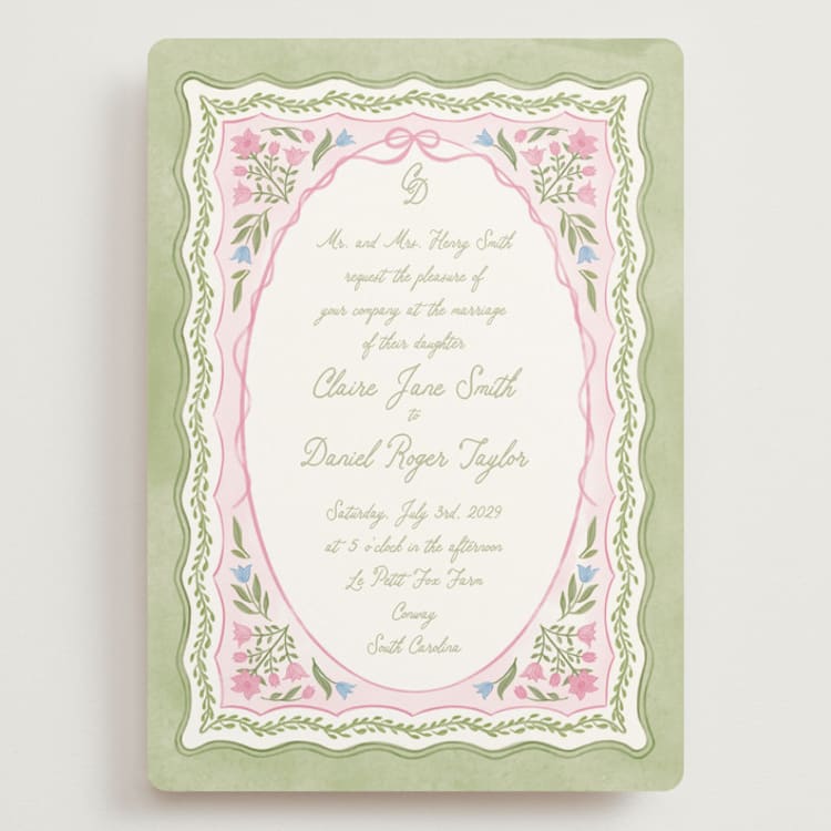 "Folk Garden" - Wedding Invitations in Garden by Creo Study - Front