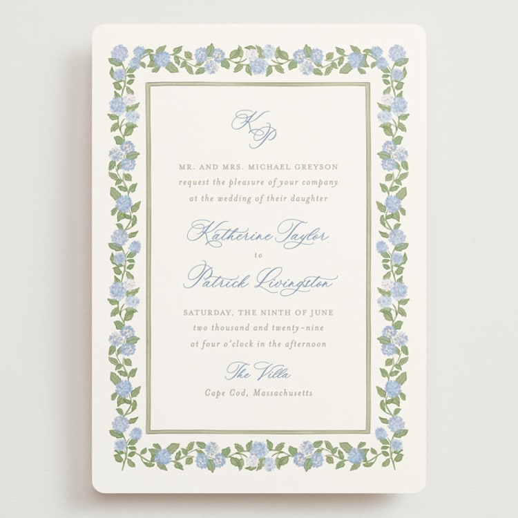 "Pillowy border" - Wedding Invitations in Ocean by Creo Study - Front