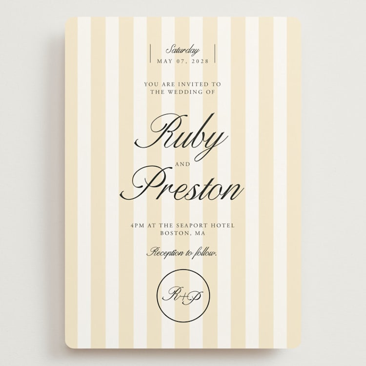 "Elegant and Formal" - Wedding Invitations in Sunshine by Jen Ramsey - Front