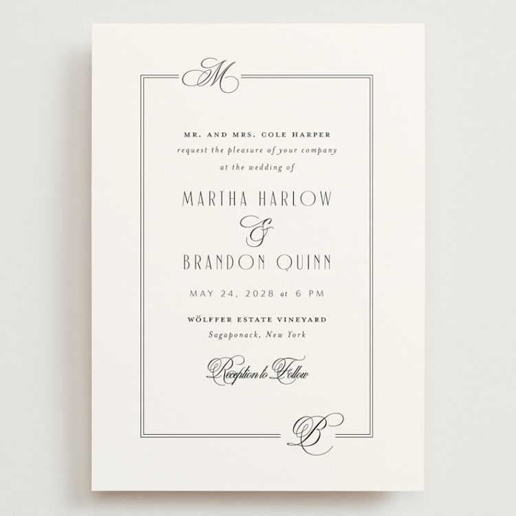 "Black Tie Elegance" - Wedding Invitations in Tuxedo by Nicoletta Savod - Front
