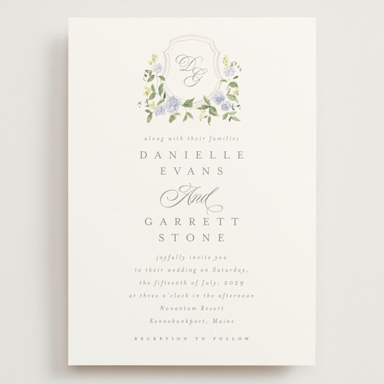 "Ocean Point" - Wedding Invitations in Sky by Everett Paper Goods - Front