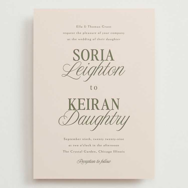 "Soria" - Wedding Invitations in Meadow by Melanie Kosuge - Front
