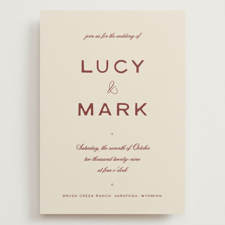 "Rose Ink" - Wedding Invitations in Rust by Ani Somi - Front