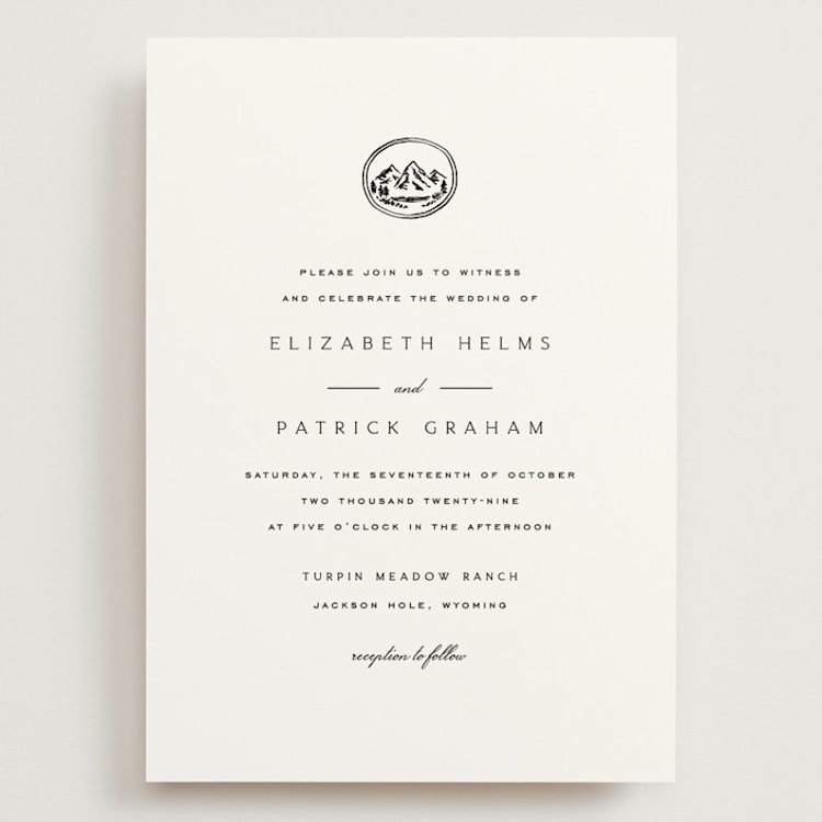 "Aspen Knoll" - Wedding Invitations in Cotton by Amy Kross - Front