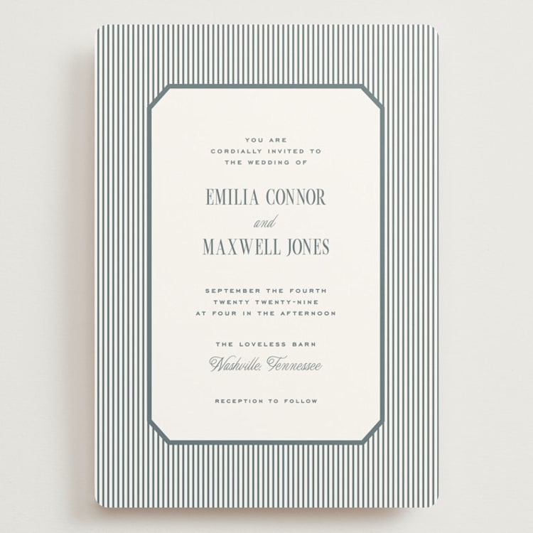 "Modern Stripes" - Wedding Invitations in Capri by Emily Betts - Front