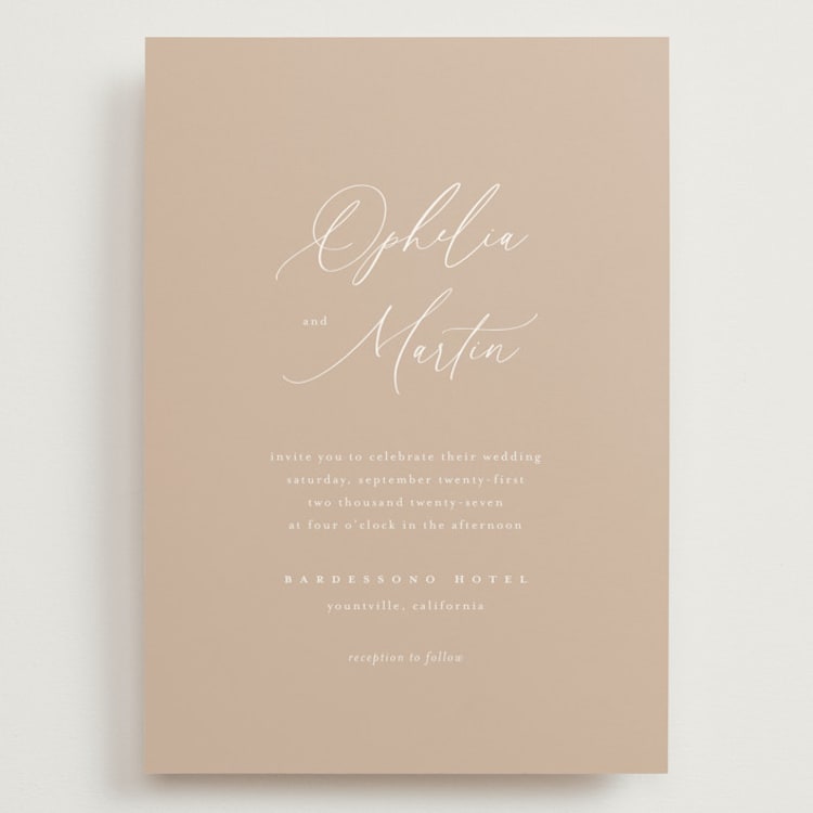 "Ophelia" - Wedding Invitations in Dusty Rose by Kelly Schmidt - Front