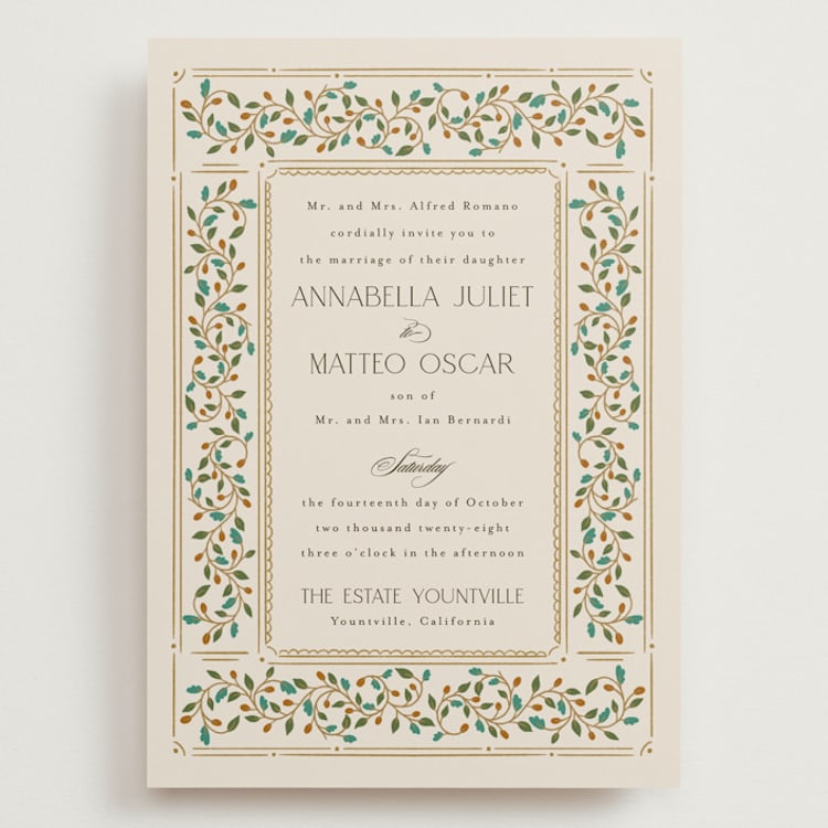 "Juliet" - Wedding Invitations in Autumn by Ashlee Townsend - Front