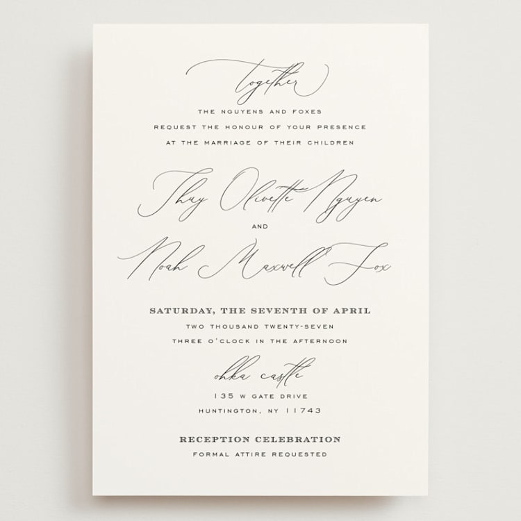 "la noce" - Wedding Invitations in Ink by Design Lotus - Front