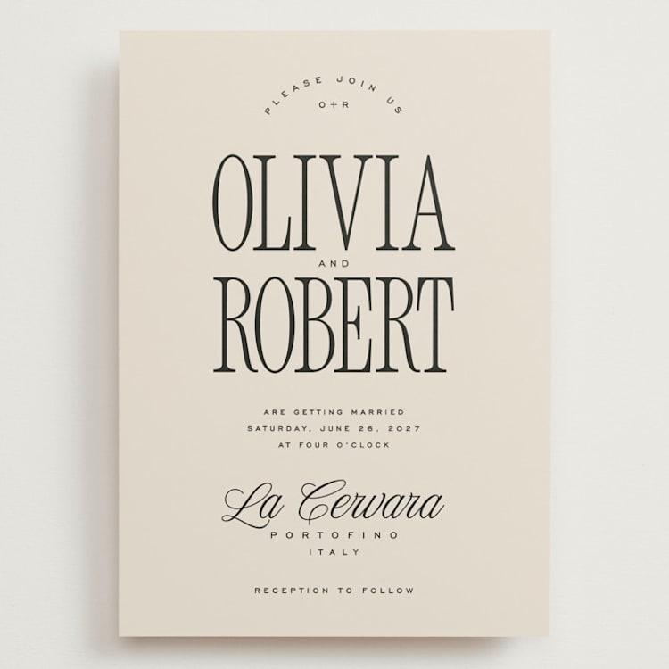 "Riviera" - Wedding Invitations in Linen by Kelly Schmidt - Front