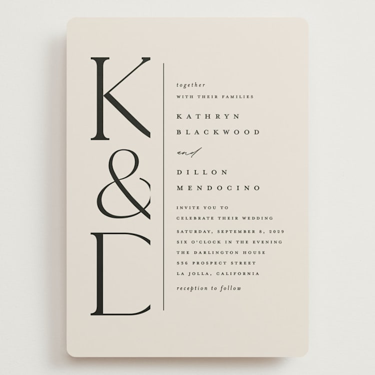 "Modern Monogram" - Wedding Invitations in Ecru by Erica Krystek - Front