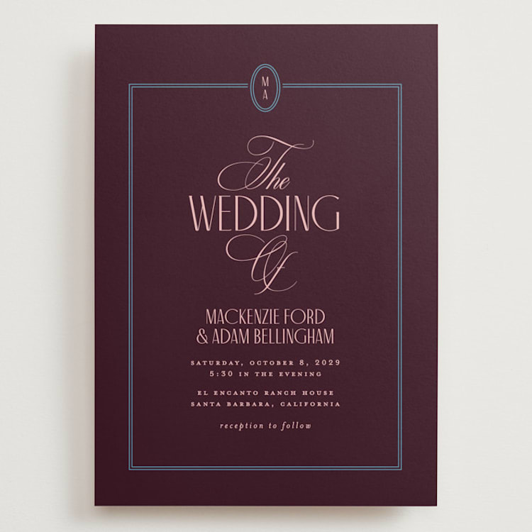 "sophisticate" - Wedding Invitations in Plum by Owl and Toad - Front