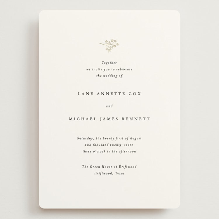 "Sense and Sensibility" - Wedding Invitations in Cloud by Design Lotus - Front