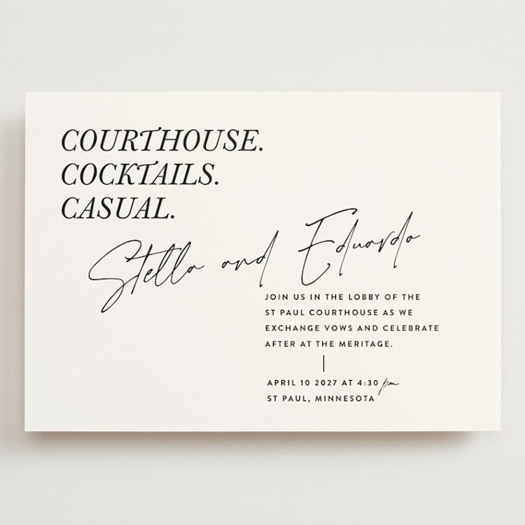 "Courthouse" - Wedding Invitations in Midnight by Susan Brown - Front