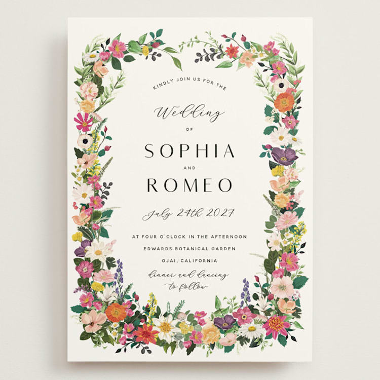 "Secret Garden" - Wedding Invitations in Daisy by Susan Moyal - Front