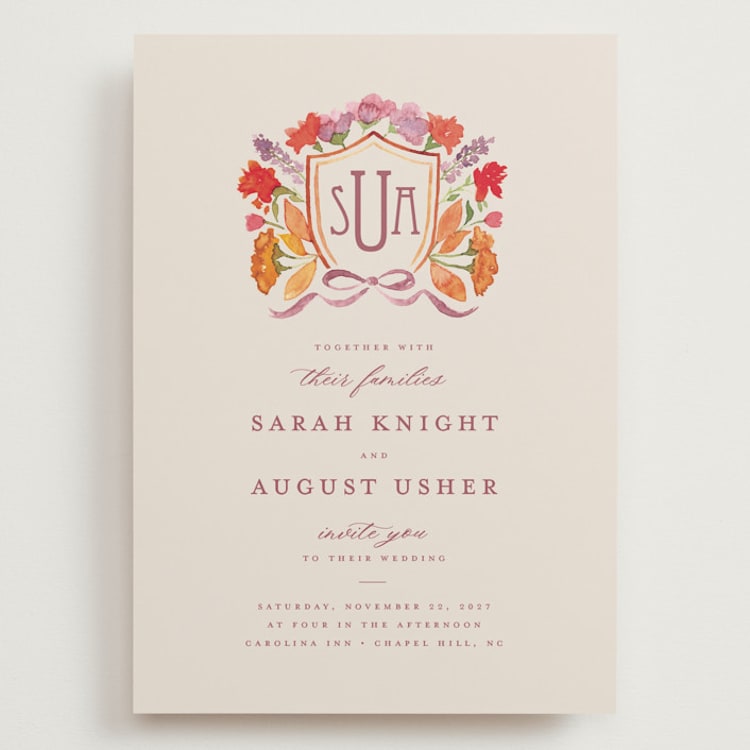 "Crest Fall" - Wedding Invitations in Autumn by Pink House Press - Front