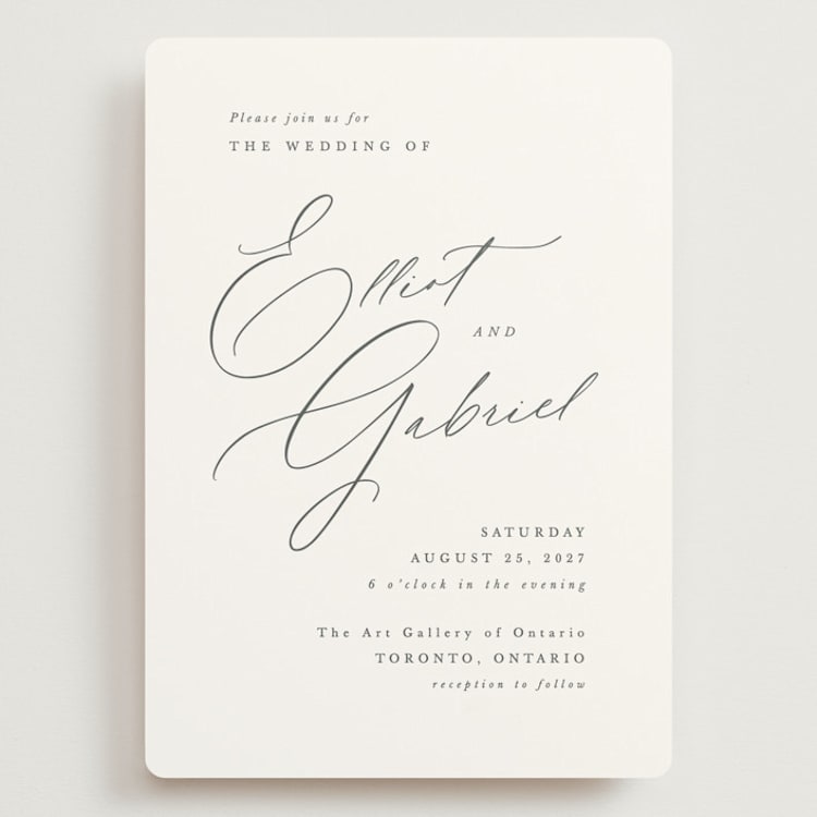 "Scripted Names" - Wedding Invitations in Pearl by Hooray Creative - Front