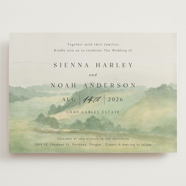 "The Vow" - Wedding Invitations in Meadow by Elly - Front