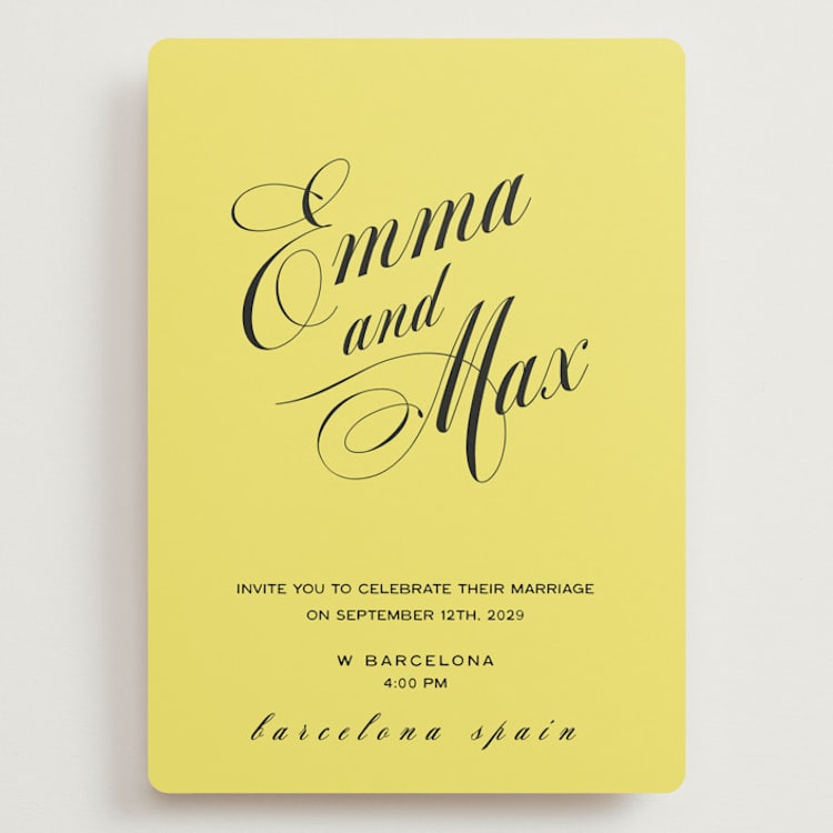 "In Lights" - Wedding Invitations in Lemon by Ani Somi - Front