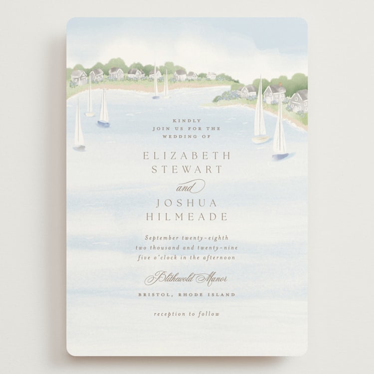 "Bristol" - Wedding Invitations in Aqua by Jennifer Wick - Front