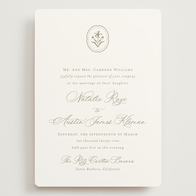 "Calia" - Wedding Invitations in Paris Rain by Jennifer Postorino - Front