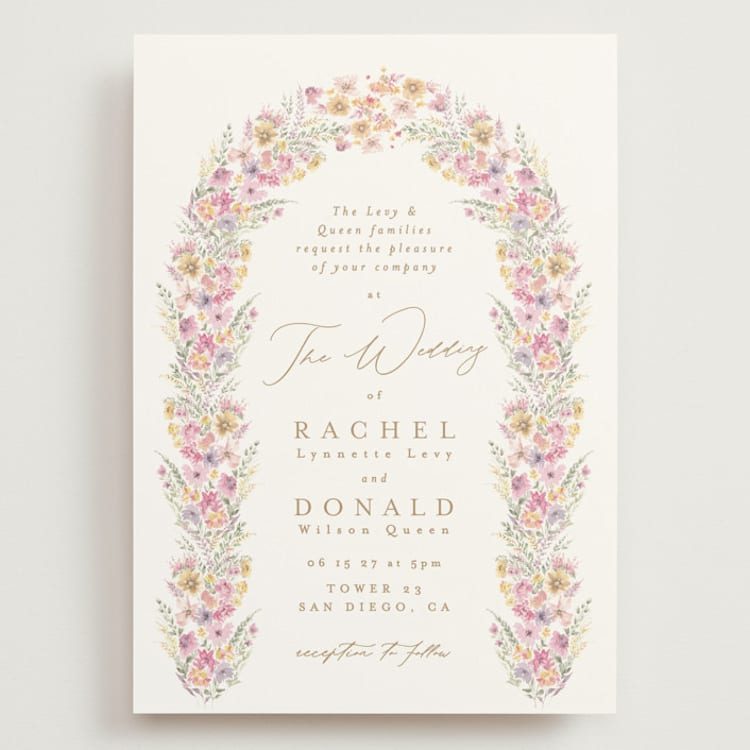 "Floral Arch" - Wedding Invitations in Spring by Phrosné Barwood - Front