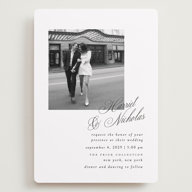 "Written with Love" - Wedding Invitations in Noir Slate by Ana de Sousa - Front