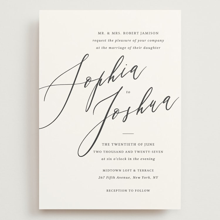 "Crescendo" - Wedding Invitations in Snow by Griffinbell Paper Co. - Front