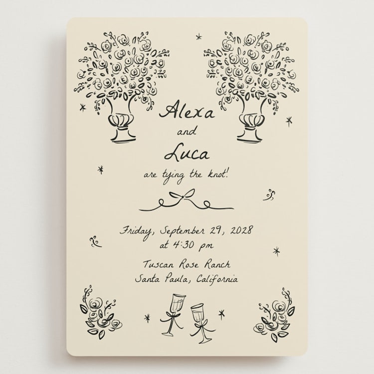"Roses" - Wedding Invitations in Vanilla by Ani Somi - Front