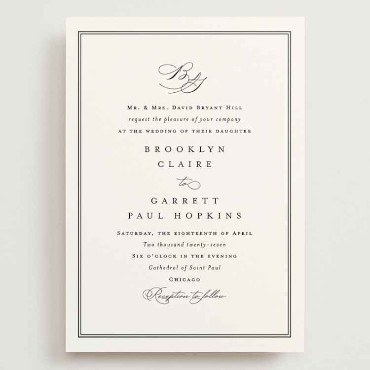 "Overlapping" - Wedding Invitations in Noir by Amy Kross - Front