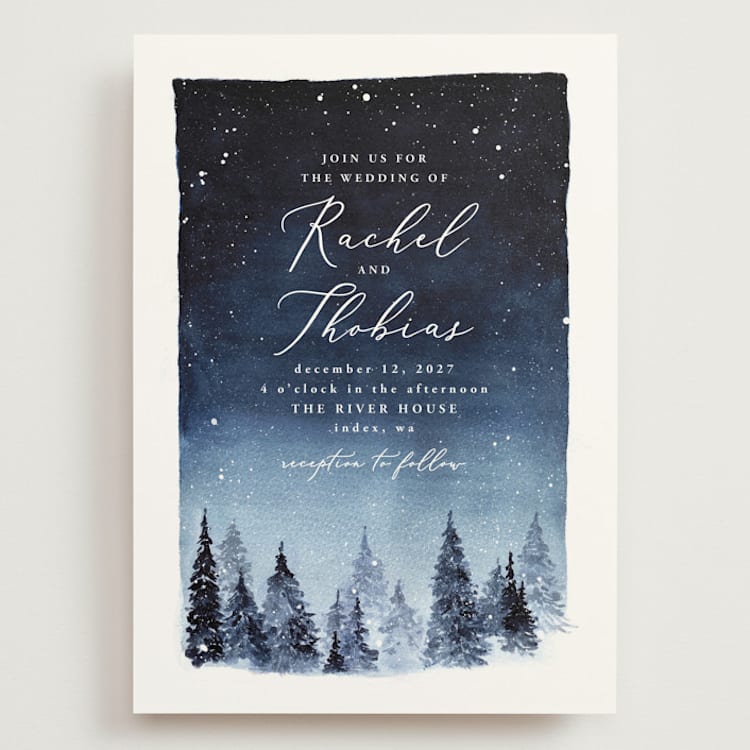 "Let It Snow" - Wedding Invitations in Celestial by Anastasia Makarova - Front