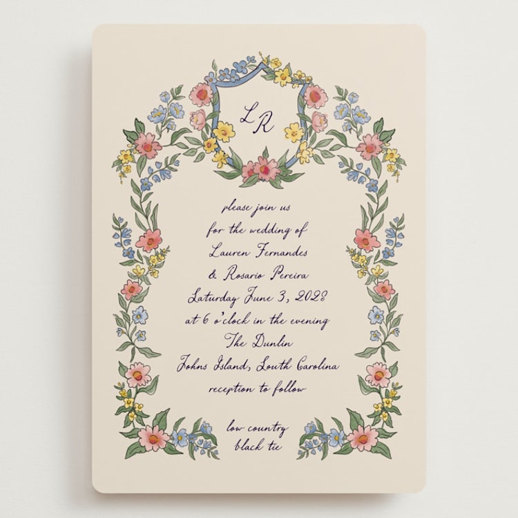 "A wedding in Low Country" - Wedding Invitations in Cornflower by Chris Griffith - Front