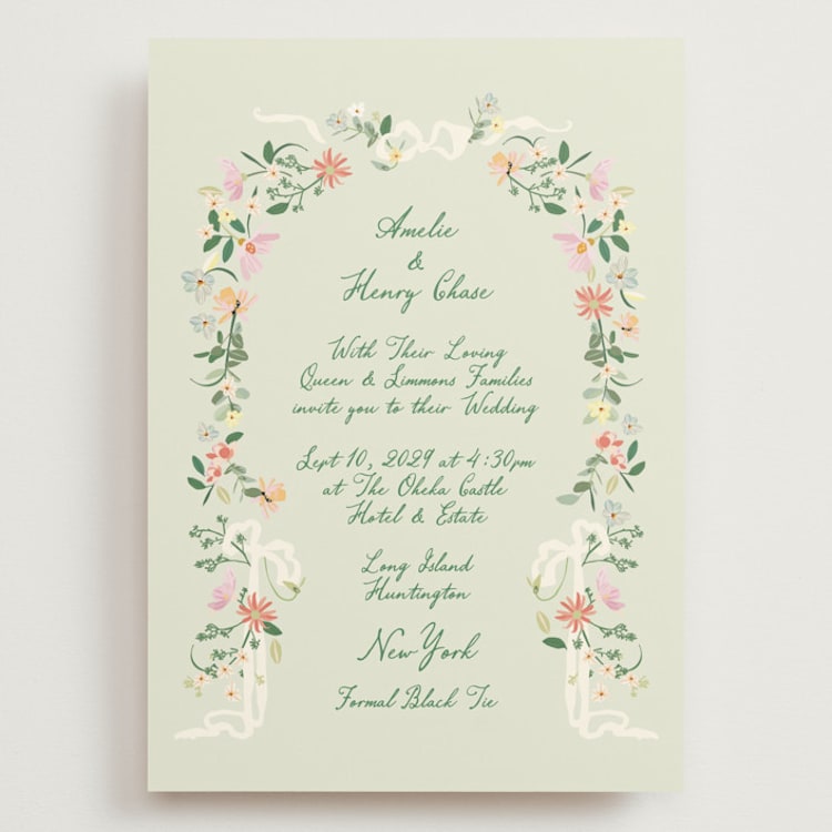 "spring draped garland" - Wedding Invitations in Spring by Phrosné Barwood - Front