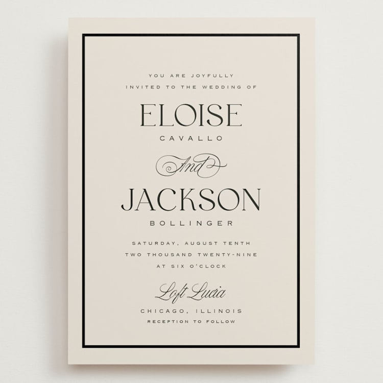 "Galleria" - Wedding Invitations in Onyx by Laura Hankins - Front