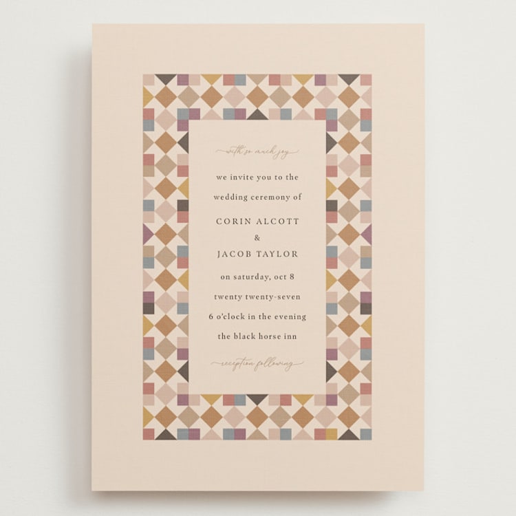"prairie patchwork quilt" - Wedding Invitations in Autumn by Jessica Yeo - Front