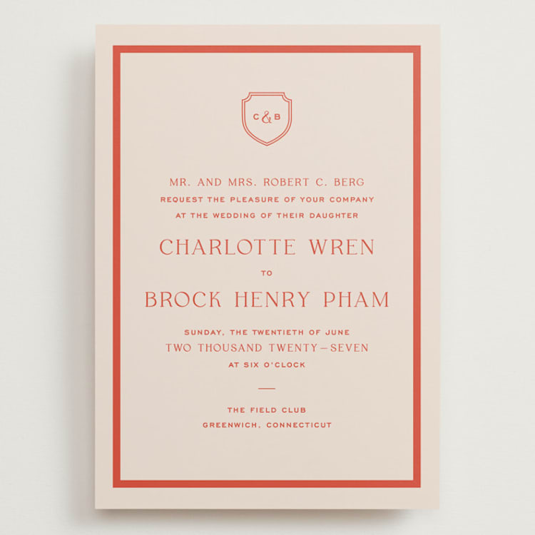 "Racquet" - Wedding Invitations in Verona Sunset by Megan Davis - Front