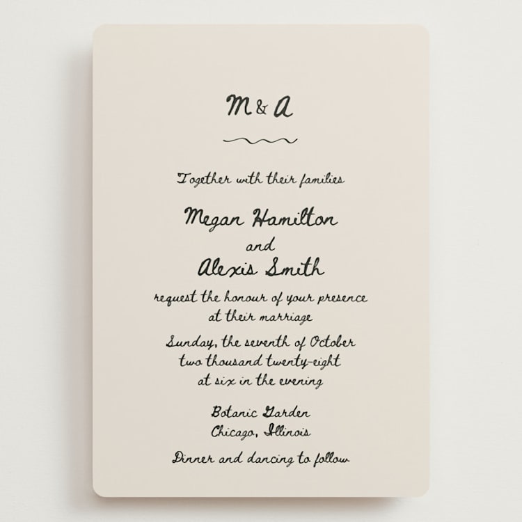 "simple monogram" - Wedding Invitations in Lace by Cass Loh - Front