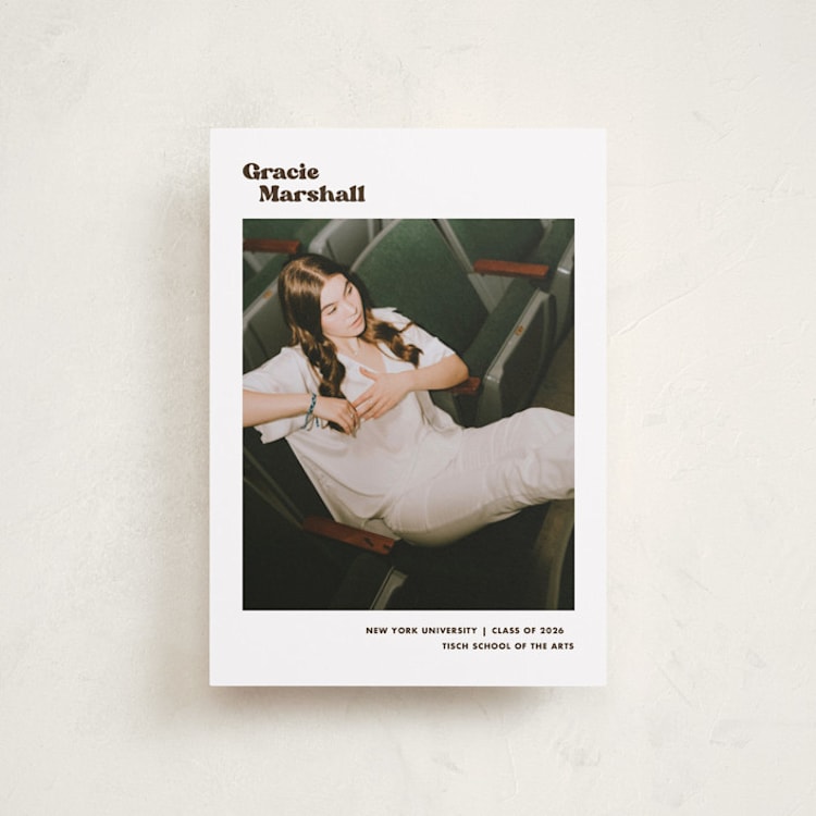 "Vinyl" - Graduation Announcements in Espresso by Megan Davis - Front