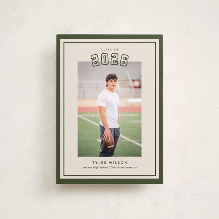 "Varsity Year" - Graduation Announcements in Forest by Megan Cash - Front