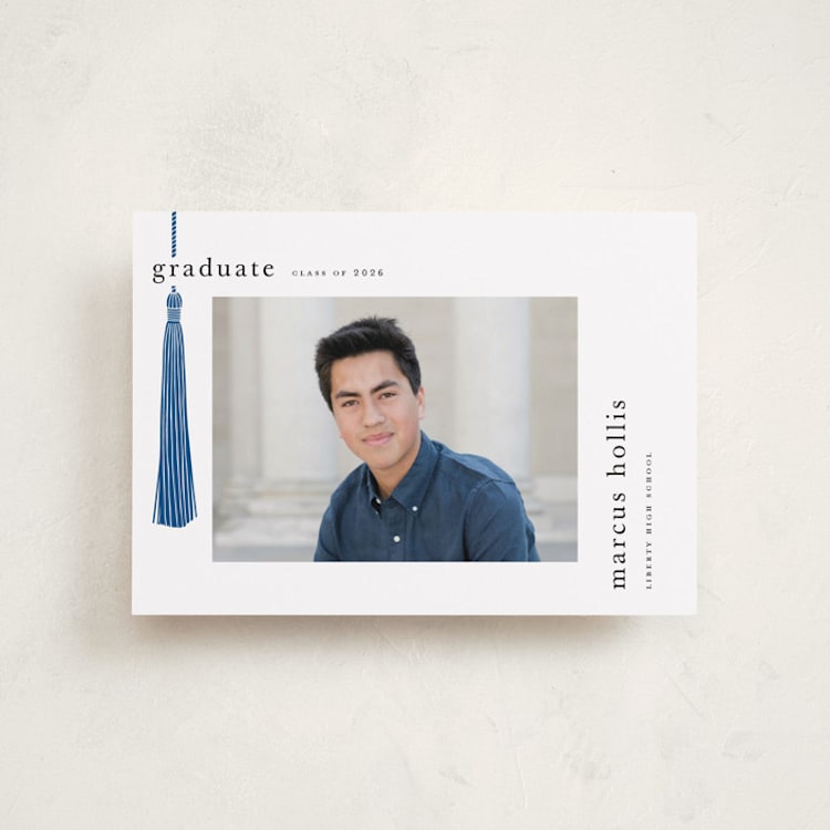 "Tassled" - Graduation Announcements in Cobalt by Ashlee Townsend - Front