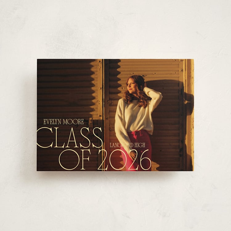 "Edge Play" - Graduation Announcements in Golden Hour by Leia Matt - Front