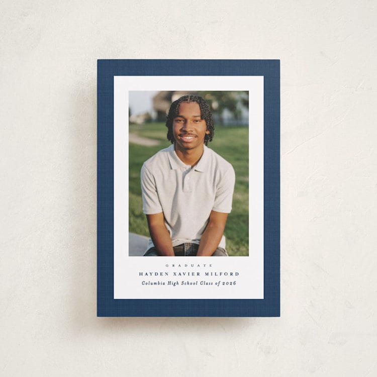 "Linen frame" - Graduation Announcements in Jeans by Lea Delaveris - Front
