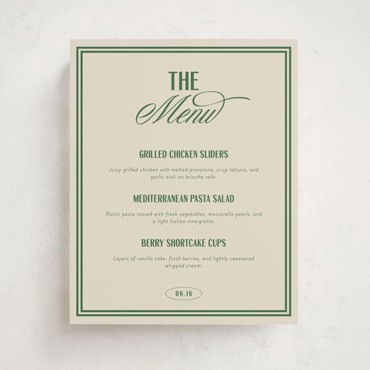 "The Headliner" - Graduation Menu Signs in Turf by Erin L. Wilson - Front
