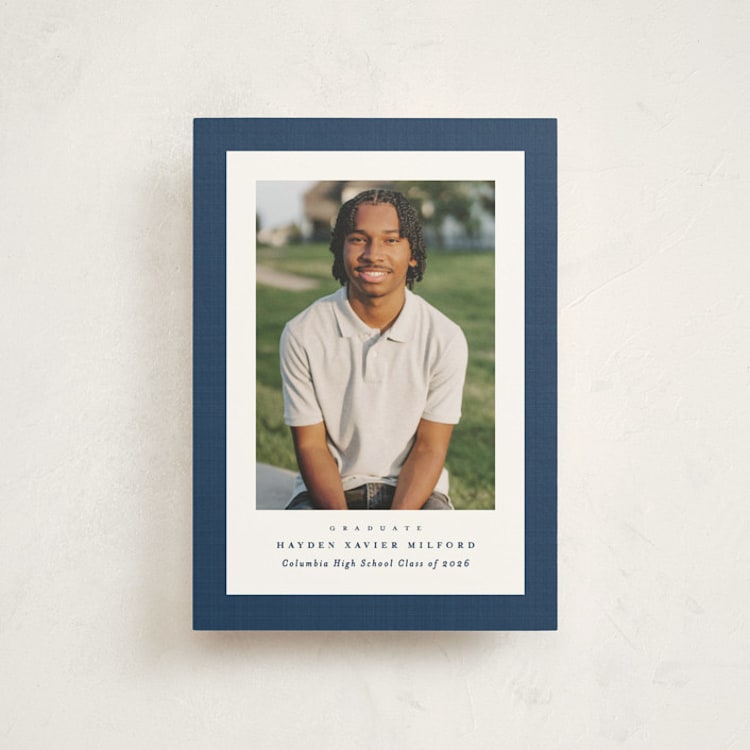 "Linen frame" - Graduation Announcements in Jeans by Lea Delaveris - Front