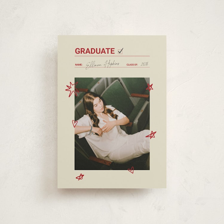 "Checklist Complete" - Graduation Announcements in Parchment by Zove Ahhh - Front