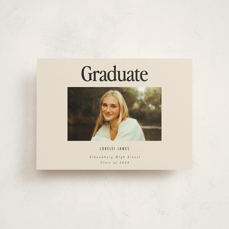 "Persistence" - Graduation Announcements in Cream by Nazia Hyder - Front